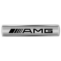 2Pcs 3D Metal AMG Emblem Car Body Fender Logo Stickers For Mercedes Benz B/C/E/S Class A Class C200L GLC GLE GLK CLA AMG gray
