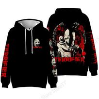 Horror Movie Terrifier Killer 3d Print Hoodie Men Women Fashion Long Sleeve Hoodies Halloween Coat Men Sweatshirt Winter Clothes 4XL gray