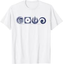 Avatar Legend of Korra Element Icons Anime T-Shirt S white
