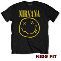 Official Nirvana T Shirt Happy Face Smile Kids Boys Girls Licensed Rock Tee New 100 yellow