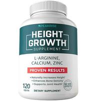 Peakrise Height Growth Supplement, L-Arginine, Calcium, Zinc, 120 Caps 120 Capsules