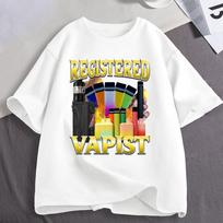 Registered Vapist Funny Vaping Meme Smoking T-Shirt Women Fashion Cotton Casual Short Sleeve T-shirts Streetwear XXXL black