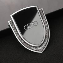 QR4 Metal Car Fender Body Emblem Shield Decoration Stickers For M4 A4 A4L A5 A6 A7 A8 A8L TT Q1 Q2 Q3 Q4 Q5 Q6 Q7 Q8 B2 B3 B4 B5 gray