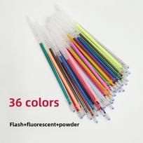 100 spalvų kulkos formos galiuko gelinių rašiklių pildymo rinkinys su blizgučiais, žymekliai, guašas, metalinis rašalas, skirtas žurnalų rašymui, menui 36 color