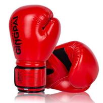 Professional Boxing Gloves Adults Kids Training Punching Bag Muay Thai MMA Sanda Breathable PU Gym Fitness Gear 6 oz red