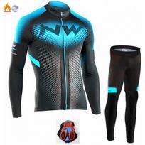 Winter Fleece Cycling Jersey Bib Tights Set Road Mountain Bike Riding Warm Thermal Long Sleeve Unisex XXL
