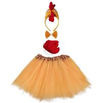 Animal Costume for Kid Adult Chicken Duck Cock Cosplay Headband Tutu Skirt Tie Tail Girl Women for Halloween Carnival Costume for Adult multi