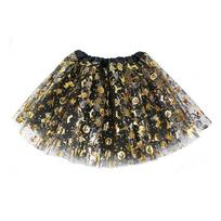 With Lining Tutu Skirt Fluffy Tulle Kids Halloween Skirts New Halloween Spider Skirt  Halloween Adult-Gold black