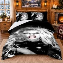 Lady Gaga Pattern Bedding 3Pcs Set Bed Sheet And Pillowcases For Indoor Bedroom 135cmx200cm