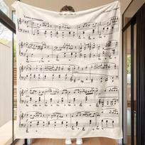 Fortepijono natų pledas Flanelinis su muzikos natomis Mesti pledai mokytojui Suaugusiems Vaikams Muzikos mėgėjams Dovanos Dekoras namams Lova Sofa 75x90cm gray