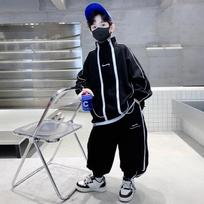 Boys Two Piece Set Autumn Sweatshirt Pants Sportswear 140cm white
