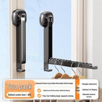Foldable Wall-Mounted Suction Cup Clothes Drying Rack for Balcony/Window - No Drill Installation