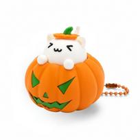 Creative 3D Printed Pendant Halloween Fidget Toy Pumpkin Cat Clicker Keychain  Car Pendant Style 3 orange