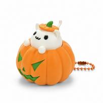 Creative 3D Printed Pendant Halloween Fidget Toy Pumpkin Cat Clicker Keychain  Car Pendant Style 2 white