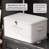 Large Capacity Lockable Storage Box Odor Proof Organizer Bin  for Clothes Duvets Quilts White-XXL gray