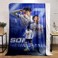 Son Heung-min Football Design Blanket Flannel blanket for bedroom, living room, sofa, and nap sofas. 80x120cm(31*47in) blue