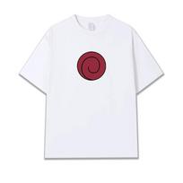 Uzumaki Naruto Sasuke Childhood Same Short Sleeved T-shirt for Naruto Anime Cosplay 2026 Summer New Dressing Top Streetwear Unisex XXL white