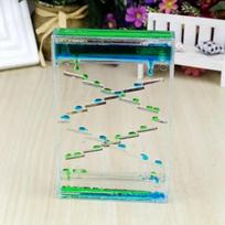Hourglass Timer Mixed Color Two-color Oil Drop Ladder Liquid Water Oil Drop Creative Decoration Birthday Gift Timer Home Decor melsvai žalia
