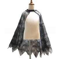 Helovino voratinklio nėrinių apsiaustas vaikams ir suaugusiems Cosplay vakarėlio kostiumas Kids 68cm black