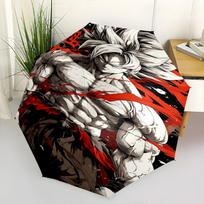 1 PC Automatic Folding Umbrella - Dragon Ball Z Pattern Portable Foldable Design With 8 Ribs Christmas Birthday Gifts multicolor gray