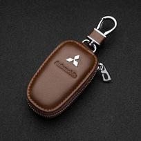 Odinis automobilio raktų pakabukas Apsauginis dėklas-maišelis Mitsubishi Ralliart ASX Eclipse Galant Mirage Montero EVO Xpander priedams ruda