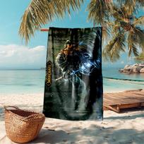 Blizzard Entertainment World of Warcraft soft beach towel, outdoor camping vacation swimming beach towel, outdoor absorbent bath towel blanket S1 70cmx140cm(27x55inch)
