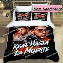 3D Fashion Rapper Anuel AA Bedding Set Printed single Comforter Quilt Bed Cover Duvet Cover Pillow Case 3 Pieces Kids Adult Size EU Single 135*200cm/53x79in 3pcs