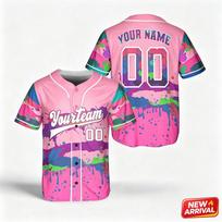 Fashion Gradient Personalized Name Baseball Jersey Men 3d Print Colorful Fresh Sports Short Sleeve Top Summer New Outdoor Shirts XL
