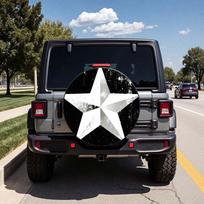 Military Star Spare Tire Cover Jeep SUV Van Trailer RV Weatherproof Wheel Protection 17inch gray