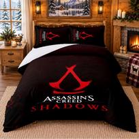 Assassins Creed Pattern Bedding 3Pcs Set Bed Sheet And Pillowcases For Indoor Bedroom 135cmx200cm
