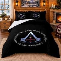 Assassins Creed Pattern Bedding 3Pcs Set Bed Sheet And Pillowcases For Indoor Bedroom 140cmx210cm