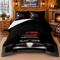 Ayrton Senna Pattern Bedding 3Pcs Set Bed Sheet And Pillowcases For Indoor Bedroom 140cmx210cm