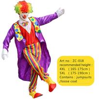 Clown Cosplay Costume Stage Performance Suit Carnival Party Clown Clothing 4XL yellow