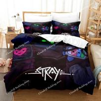 Game Stray Printed Bedding Sets Comforter Quilt Bed Cover Duvet Cover Pillow Case Kids Adult Size Home Textiles 70x133cm 2pcs black