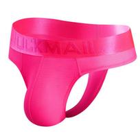 JOCKMAIL Men's Silk Waistband Thong Bikini with Bulge Pouch XXL rožinė raudona spalva