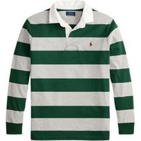 Polo Ralph Lauren striped-pattern long-sleeve polo shirt MNPOKNI16824527-999 XS gray