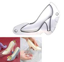 3D Chocolate High Heels Shoe Mold Fondant Cake Mold for DIY Home Baking Pastry Tools L white
