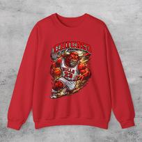 CHICAGO BULLS Player LOGO CREWNECK SWEATSHIRT SWEATER M brown