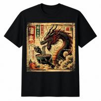 Japanese Dragon Ramen Shirt Vintage Graphic Tee Asian Art XL