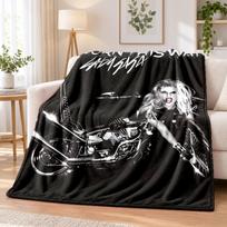 Lady Gaga Flannel Throw Blanket Soft Warm Cozy For Sofa Bed Indoor Home Bedroom Use 100cmx150cm