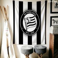SK Sturm Graz club Wall Hanging Printed Fabric Blanket Decorative Tapestries for Bedroom Living Room Home Decor 130cm x 150cm
