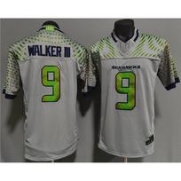 Seattle Seahawks 9 WARKER III Gray Football Jersey Short Sleeve Mens Rugby Style Sport Shirt Medium