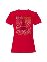 Officially Licensed Coca Cola Retro Coca-Cola Real Thing Art Women's T-shirt 120 red