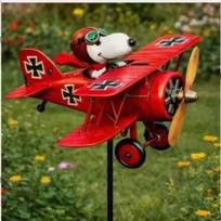 Snoopy Sodo Vėjo Malūno Ornamentas Metalinė Vejos Kiemo Dekoracija Lauko Besisukanti Figūrėlė Terasos Kiemo Kraštovaizdžio Dekoras
