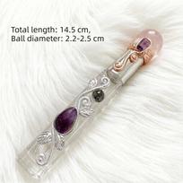 Ins Crystal Gemstone Wishing Bottle Vintage Fragrance Atomizer Glass Perfume Bottle  Travel Storage 9-Straw Design