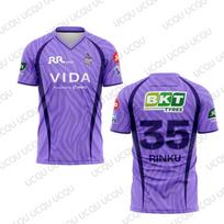 2026 Classic Quick Dry All Season IPL KKR Kolkata Knight Capitals Cricket Team Jersey Casual Sports Adult/kids Tee M purple