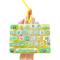 Panda 26 Keys Keyboard Keychain Cartoon Keyboard Clicker Keychain  Backpack Decor geltona