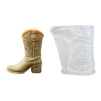 Handmade Display Casting Form for Western Boot Epoxy Art, Single Cavity Boot Shape Tool with Upper Detail for Gypsum Work and Shelf Styling 1