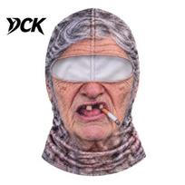 Realistic Face Balaclava Old Man Ski Masque, Winter Funny Full with Photo Prop for Trips Neck Coverage, Pattern Cosplay Costume Skiing Snowboarding gray