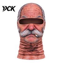 Realistic Face Balaclava Old Man Ski Masque, Winter Funny Full with Photo Prop for Trips Neck Coverage, Pattern Cosplay Costume Skiing Snowboarding black